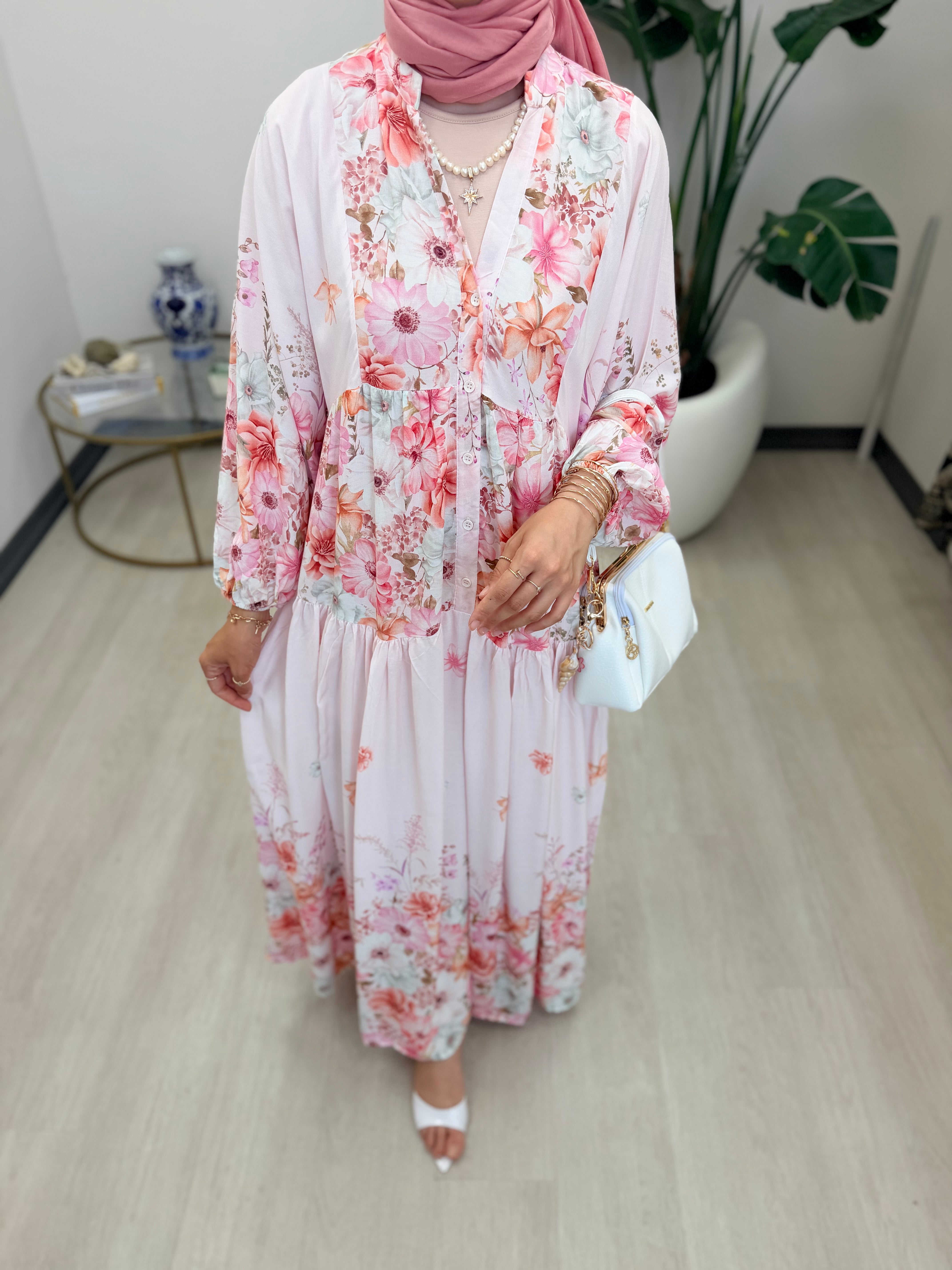 LAVANTA ELBİSE PEMBE