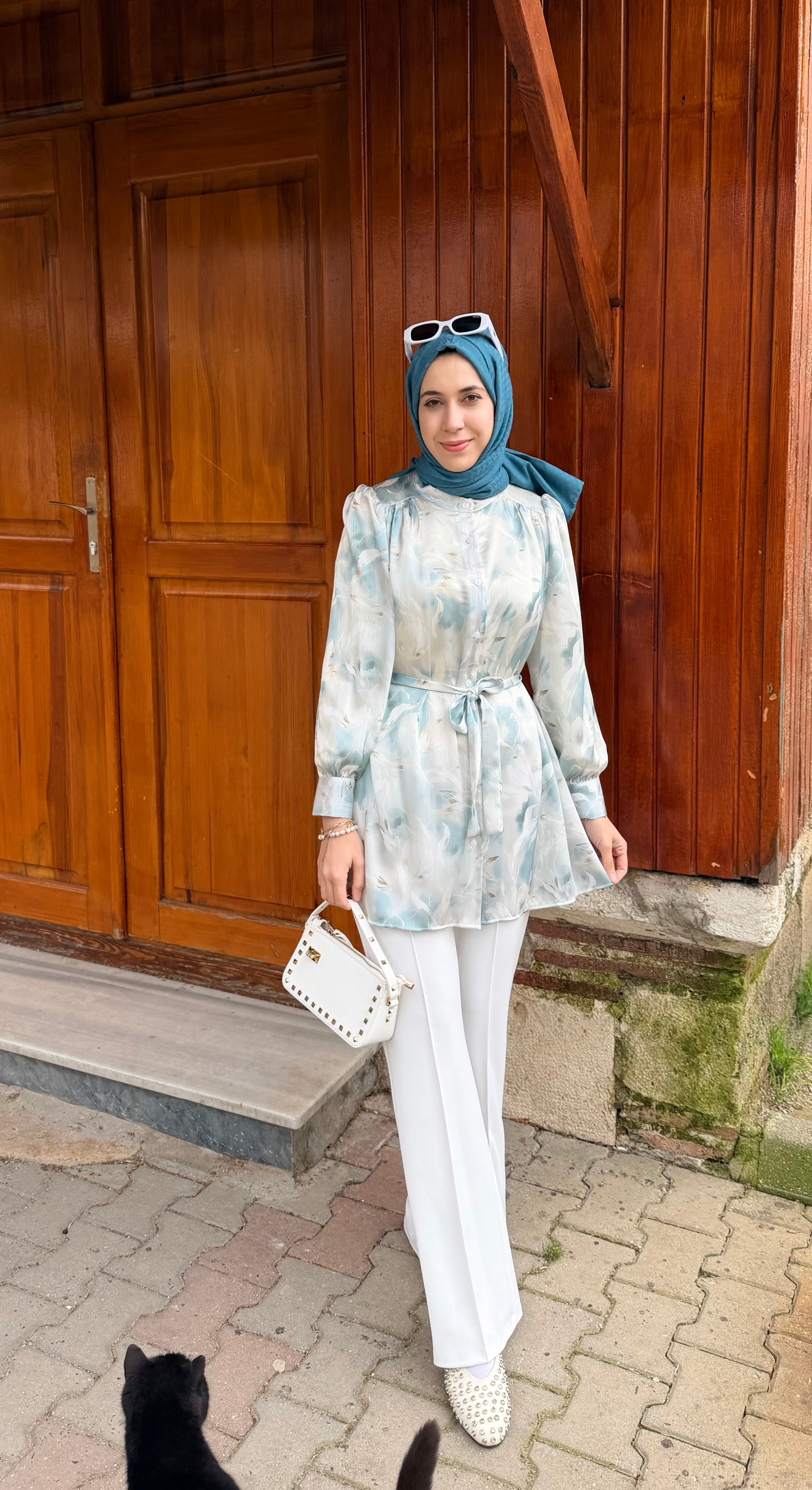 Lilyum gömlek turkuaz