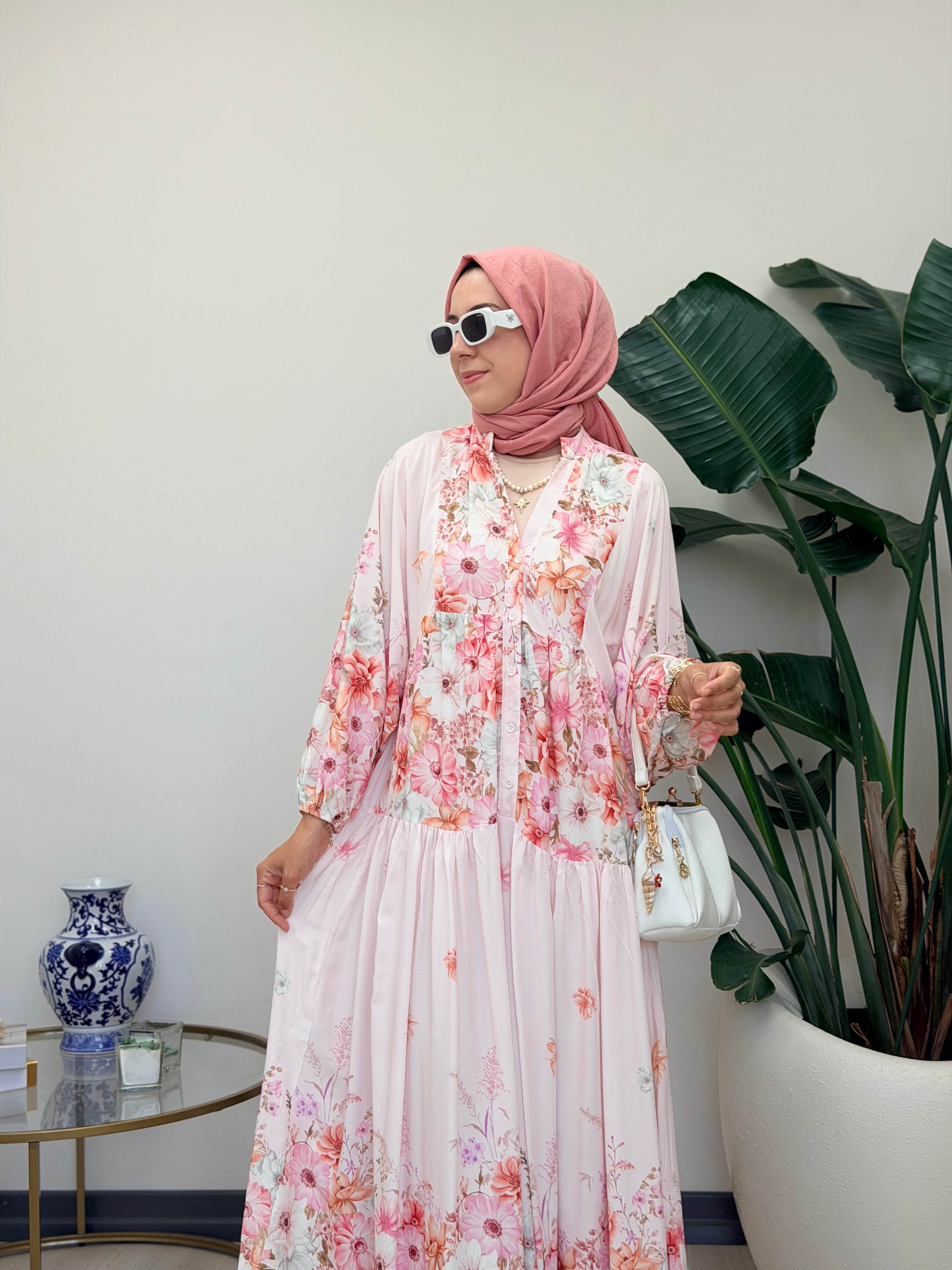 LAVANTA ELBİSE PEMBE