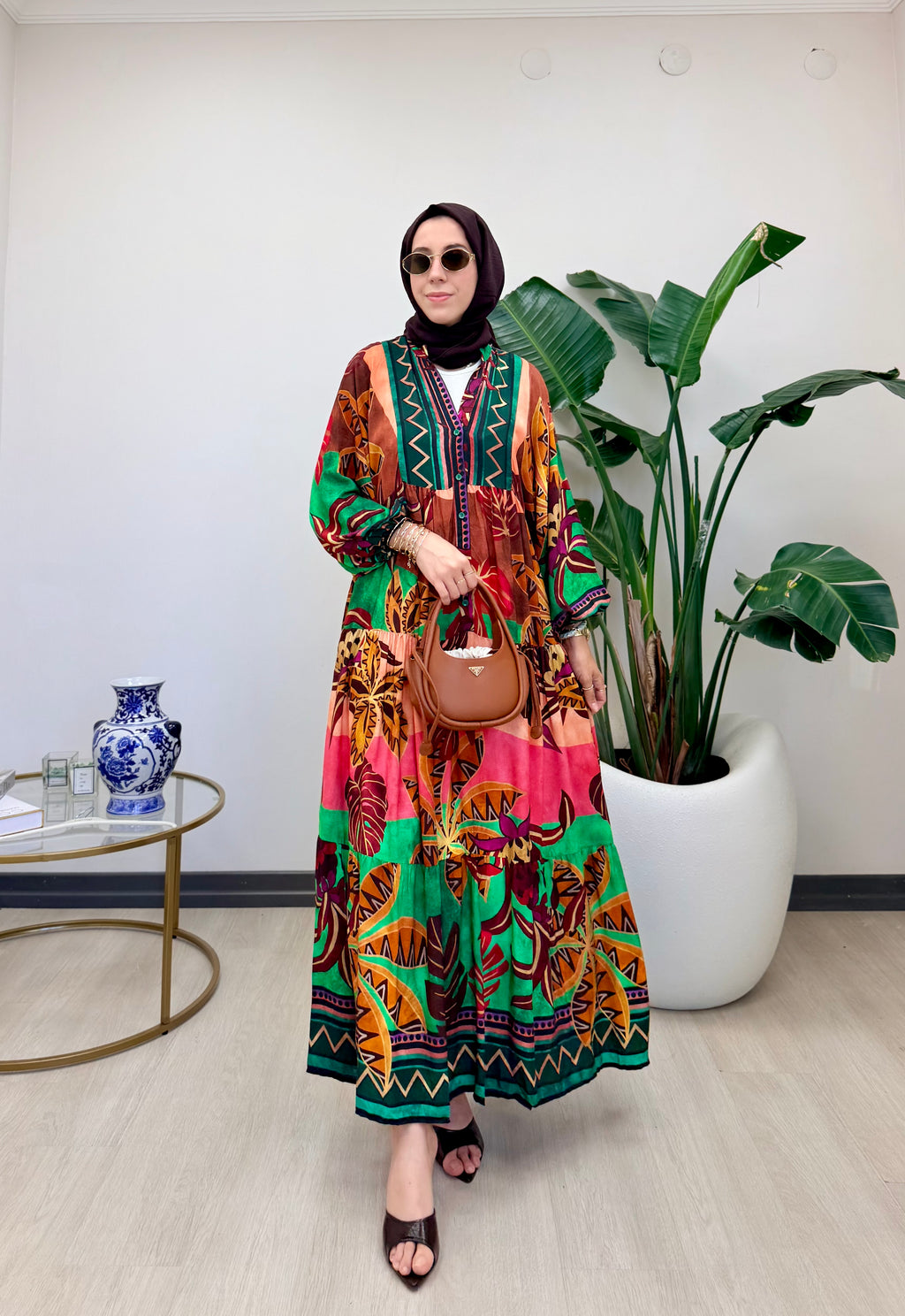 Safari elbise kahve
