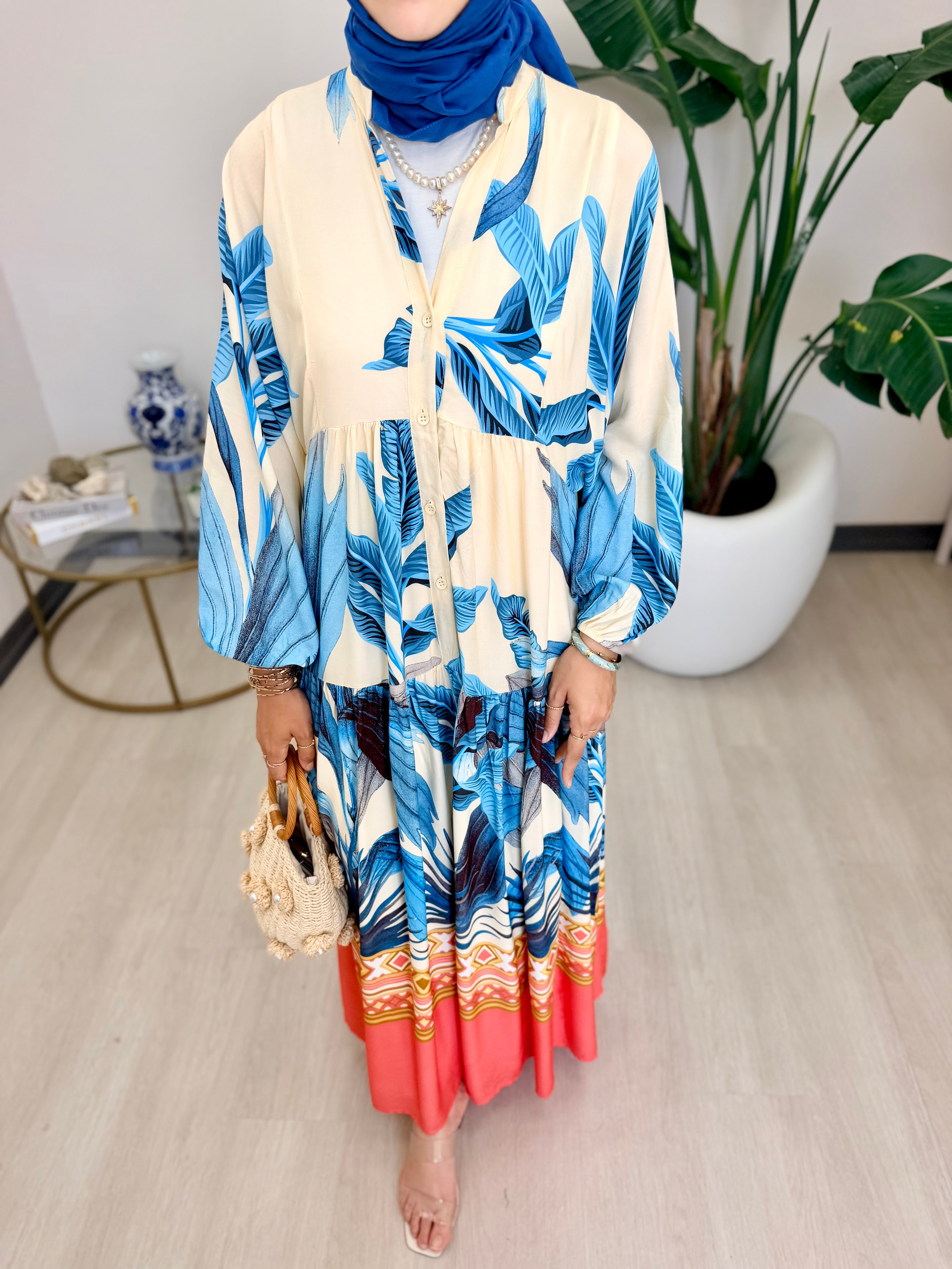 SUNSET ELBİSE MAVİ