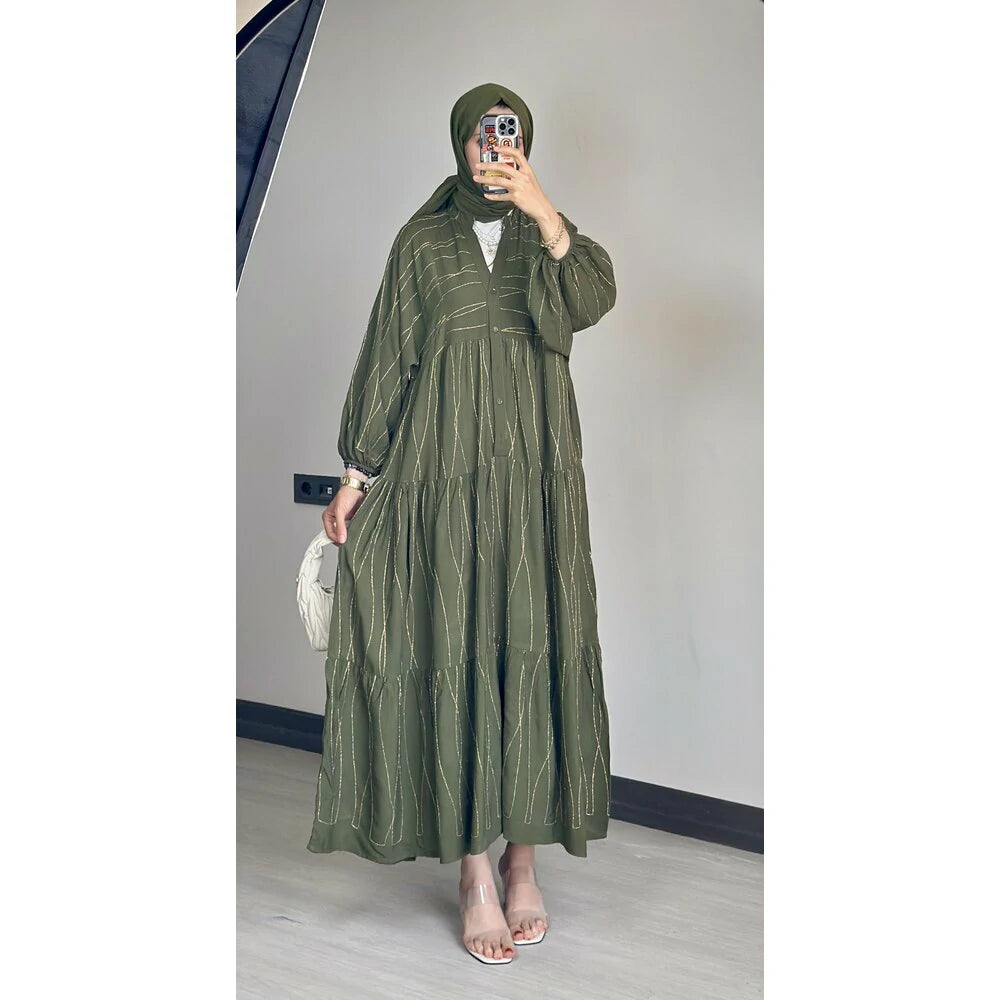 Premium Elbise Çizgi Haki