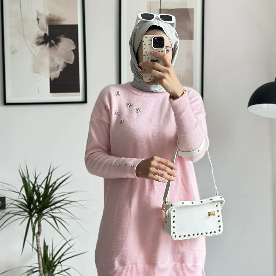 Angora Tunik Pembe