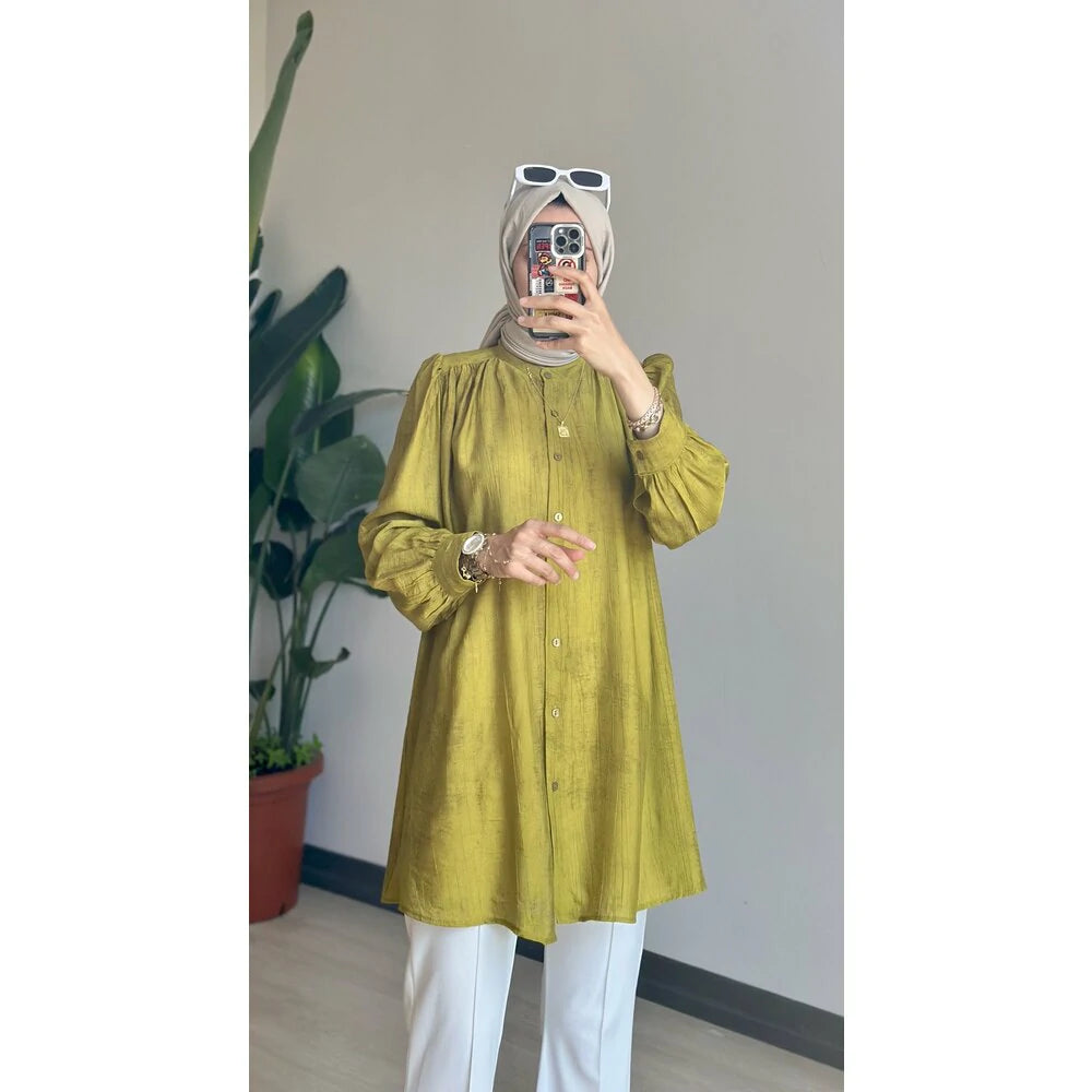 Nare Gömlek Yağ Yeşili