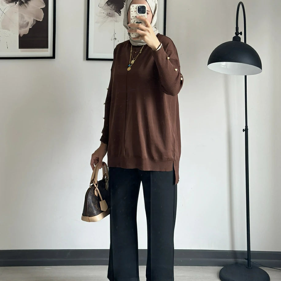 Çimalı Pantolon Siyah