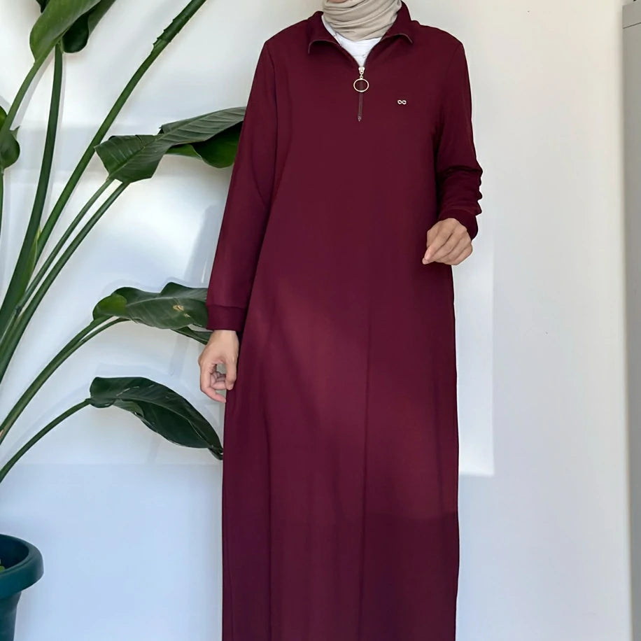 Basic Elbise Bordo