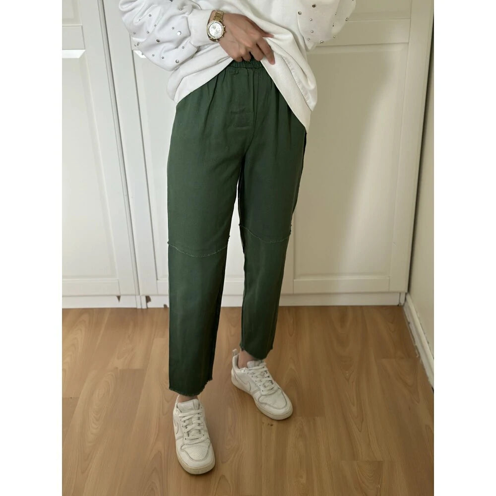 Keten Pantolon Yeşil