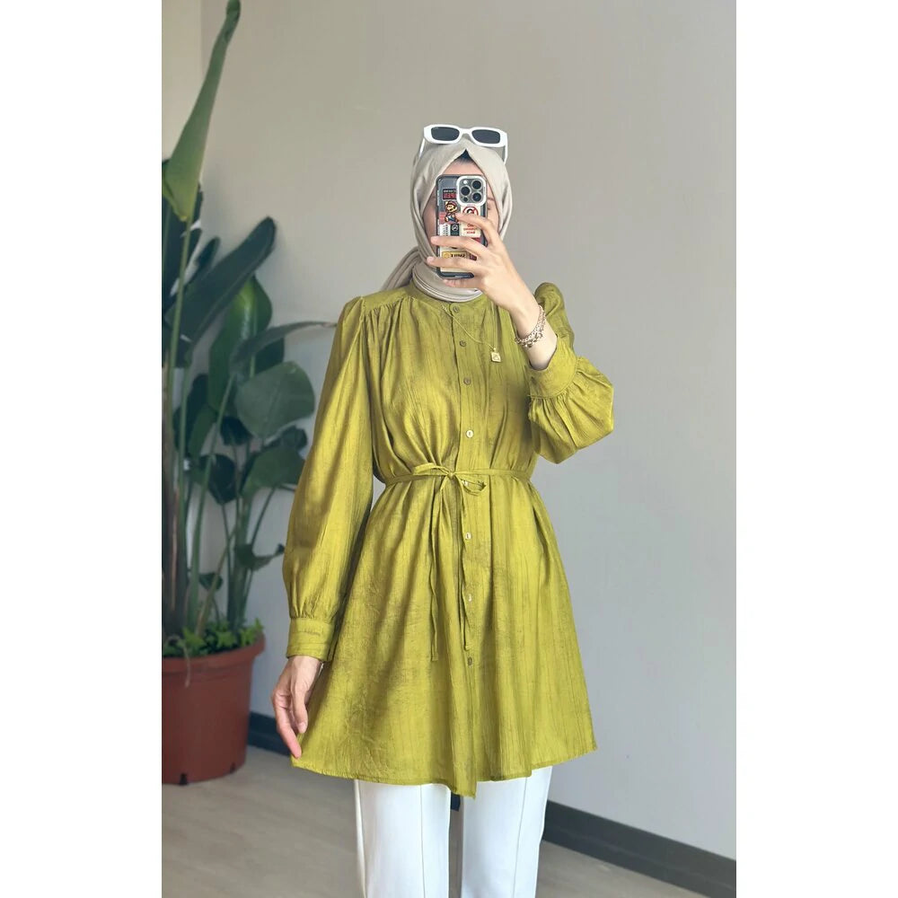 Nare Gömlek Yağ Yeşili