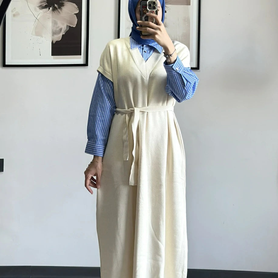 Poplin Detaylı Elbise