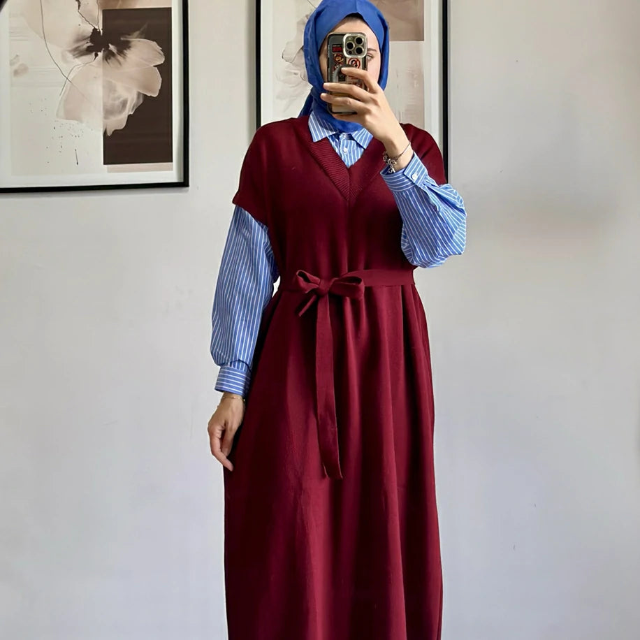 Poplin Detaylı Elbise