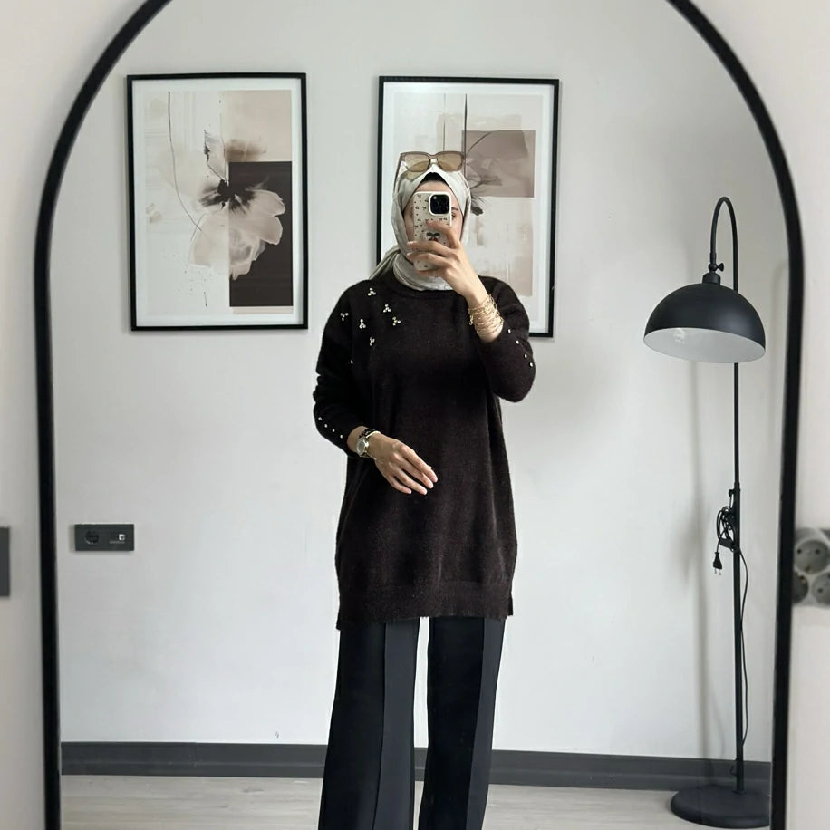 Çimalı Pantolon Tam Boy Siyah