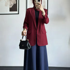 Blazer Ceket Büzgülü Bordo