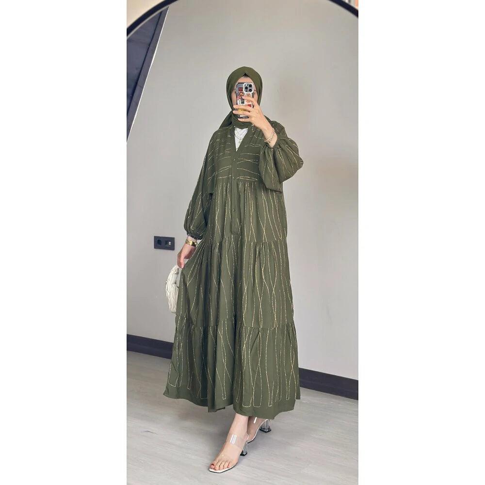 Premium Elbise Çizgi Haki