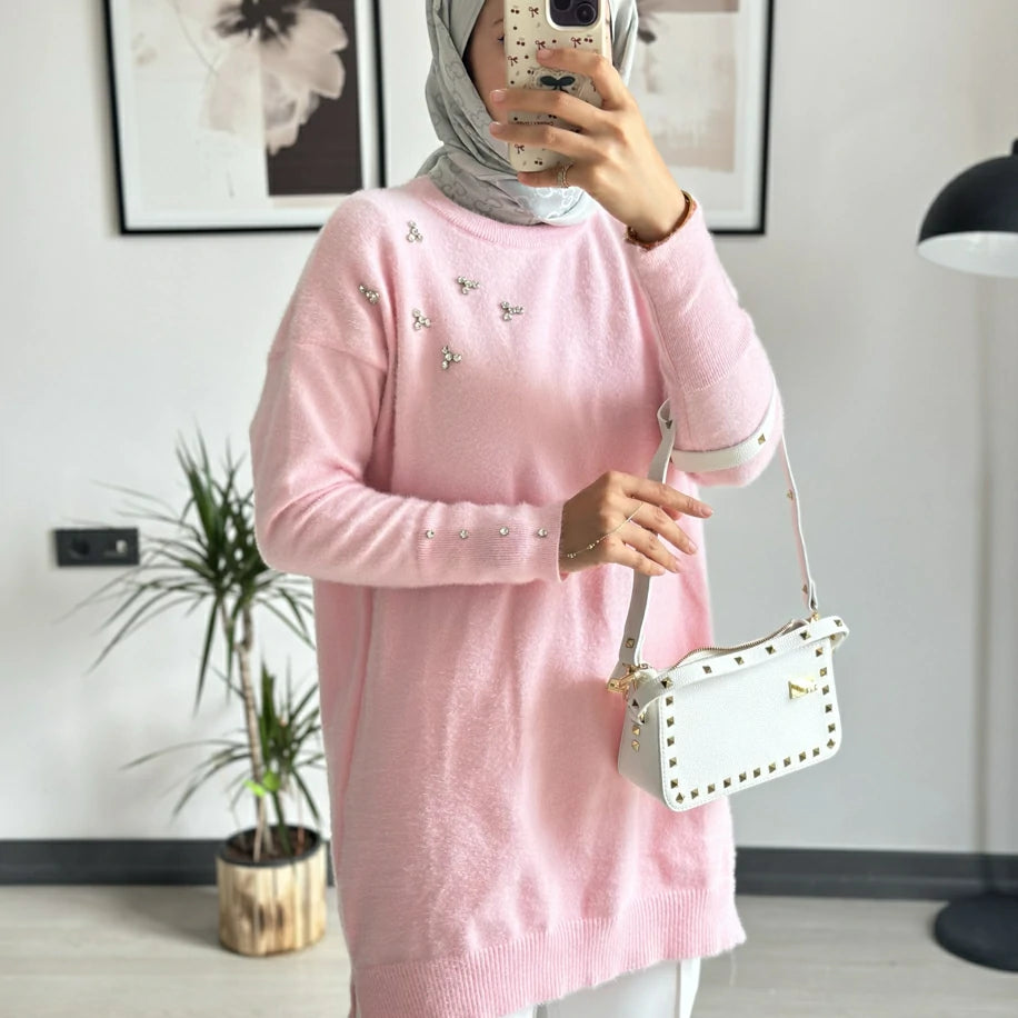Angora Tunik Pembe