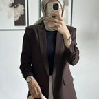 Blazer Ceket Büzgülü Kahve