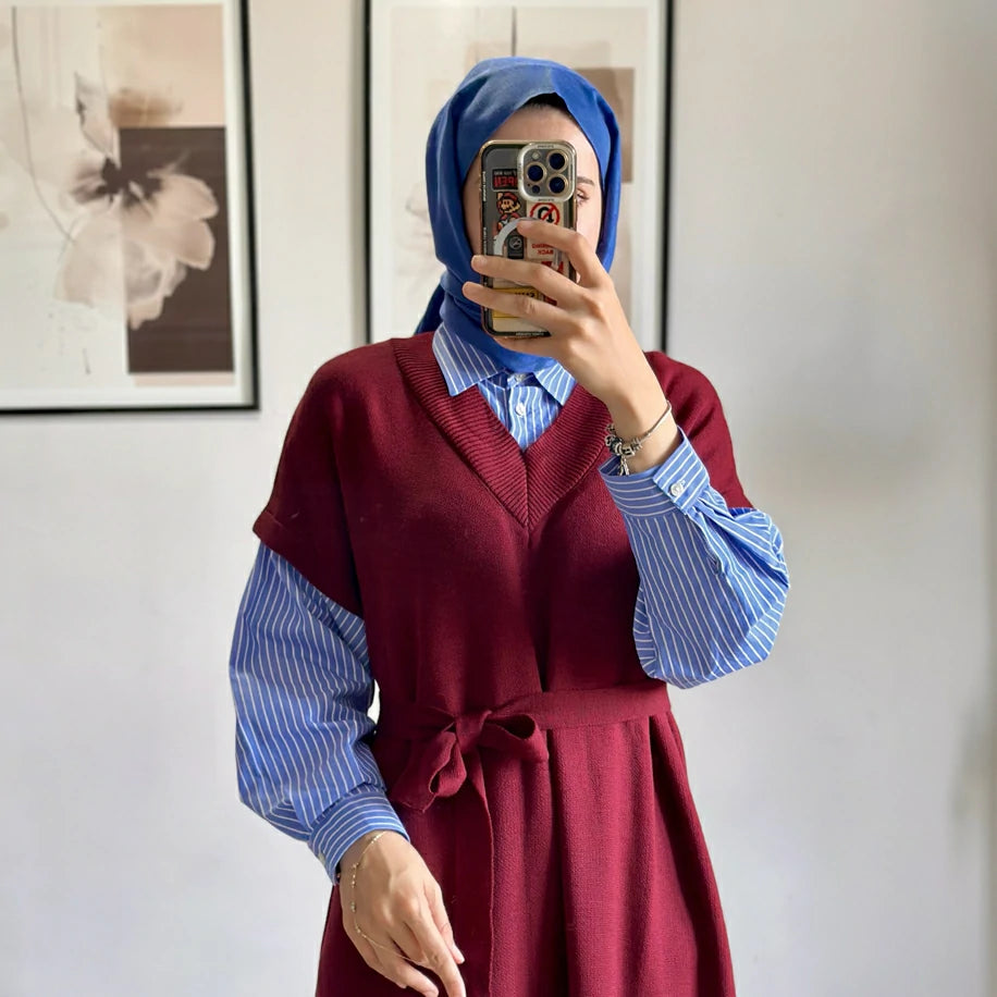 Poplin Detaylı Elbise