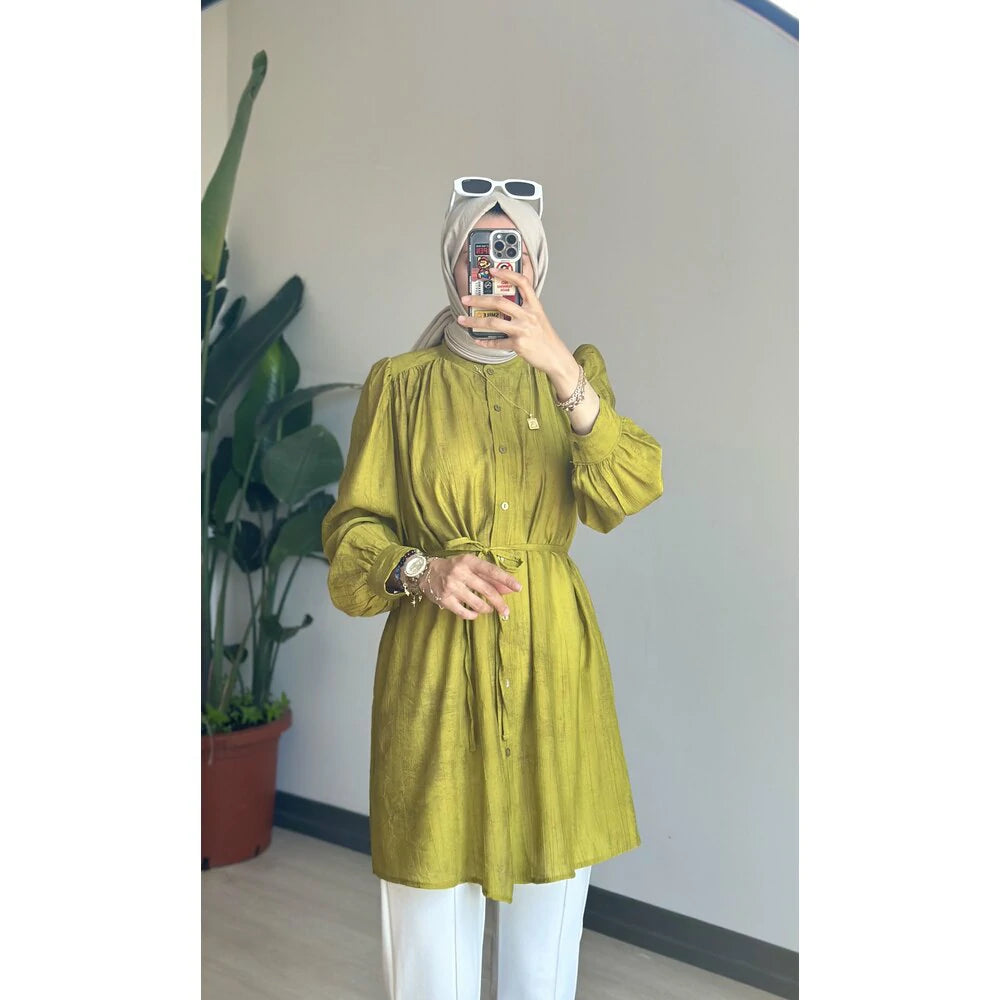 Nare Gömlek Yağ Yeşili