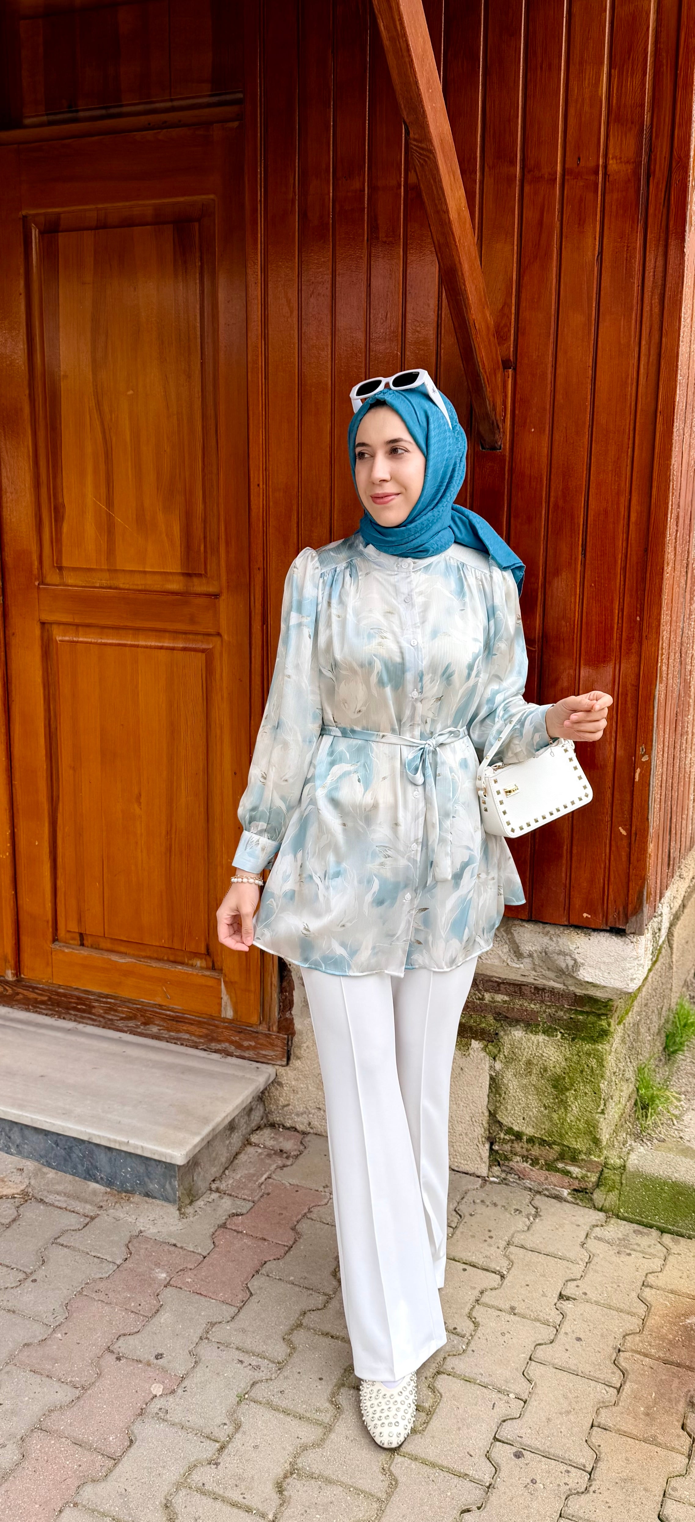 Lilyum gömlek turkuaz