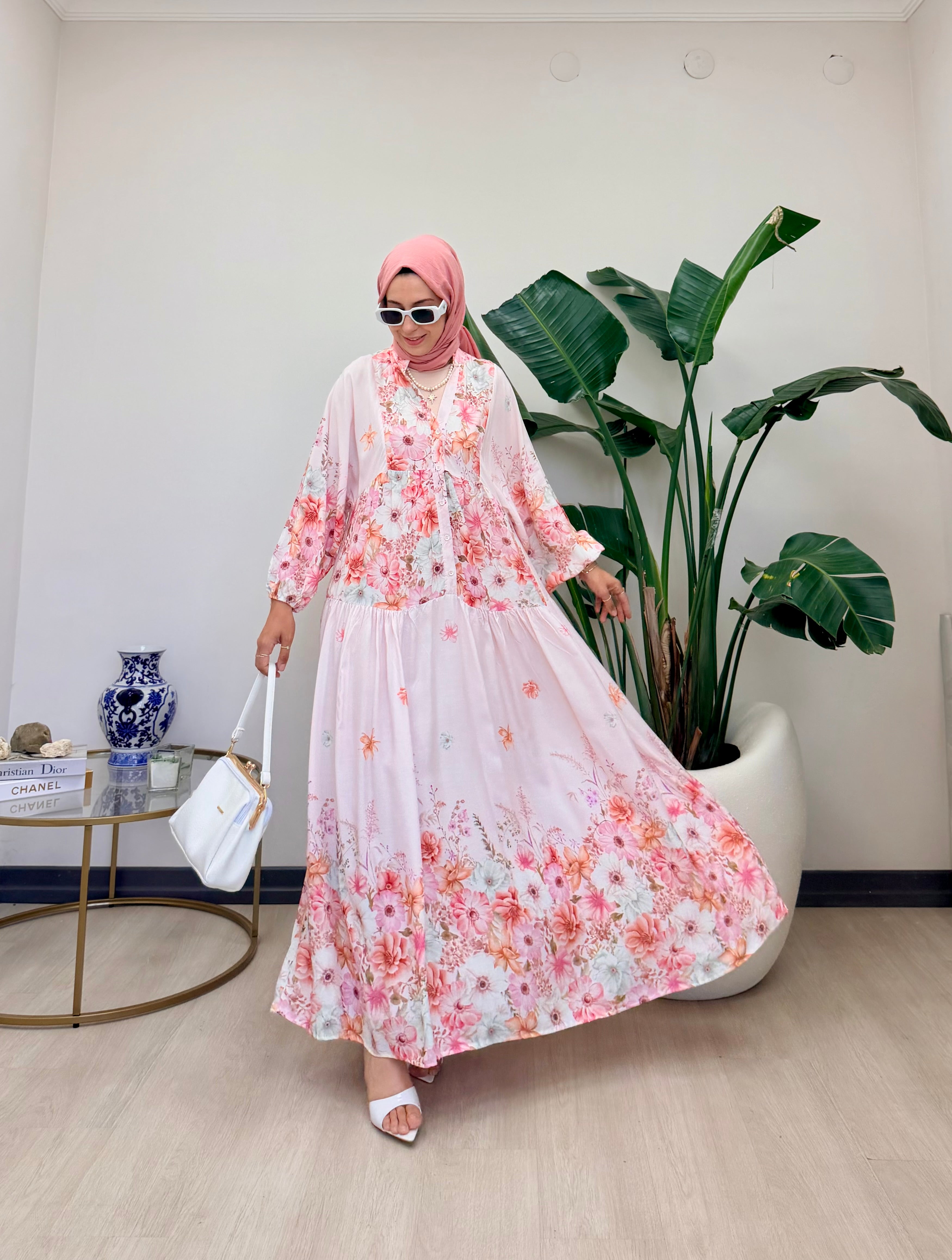 LAVANTA ELBİSE PEMBE