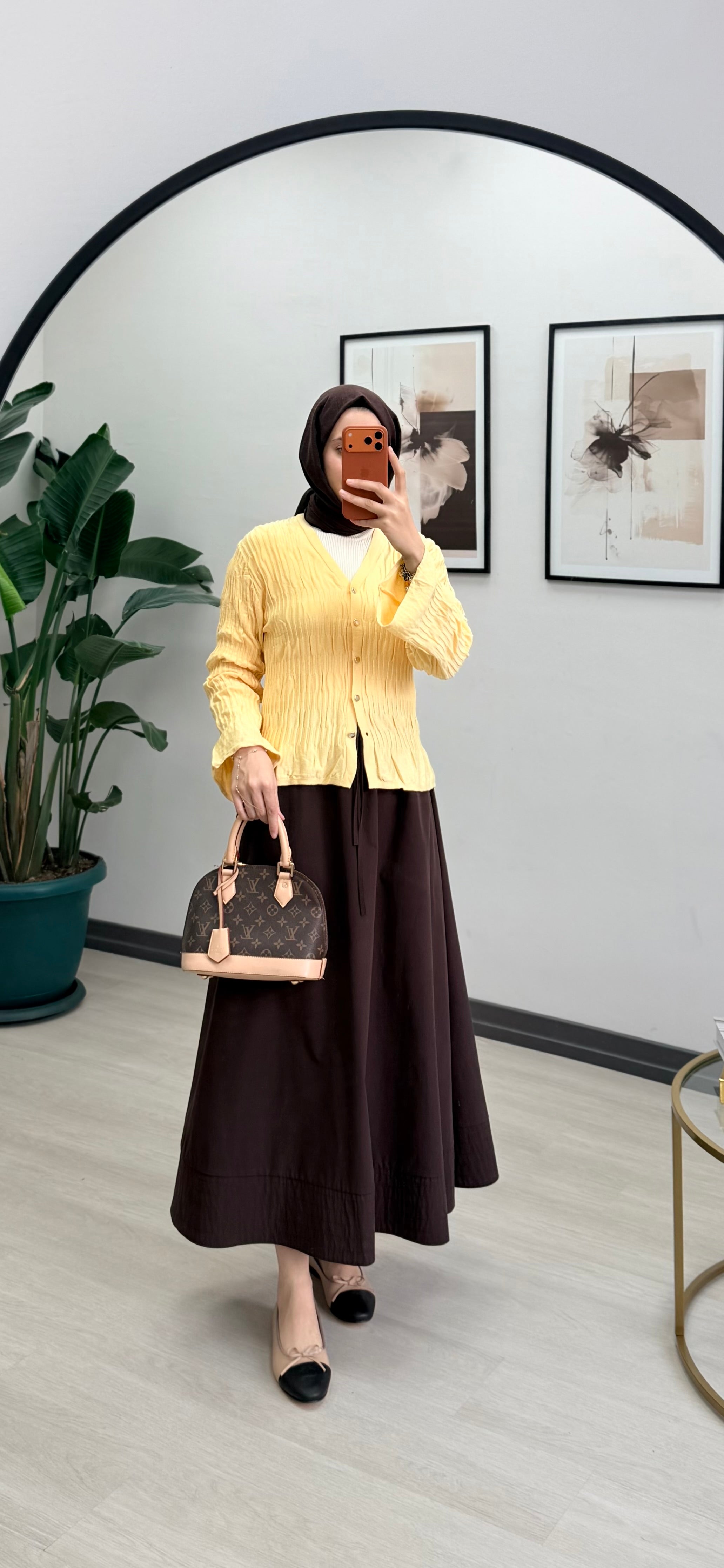 GABARDİN ETEK KAHVE