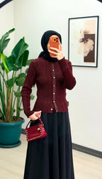 LİLYUM SİMLİ HIRKA EKRU