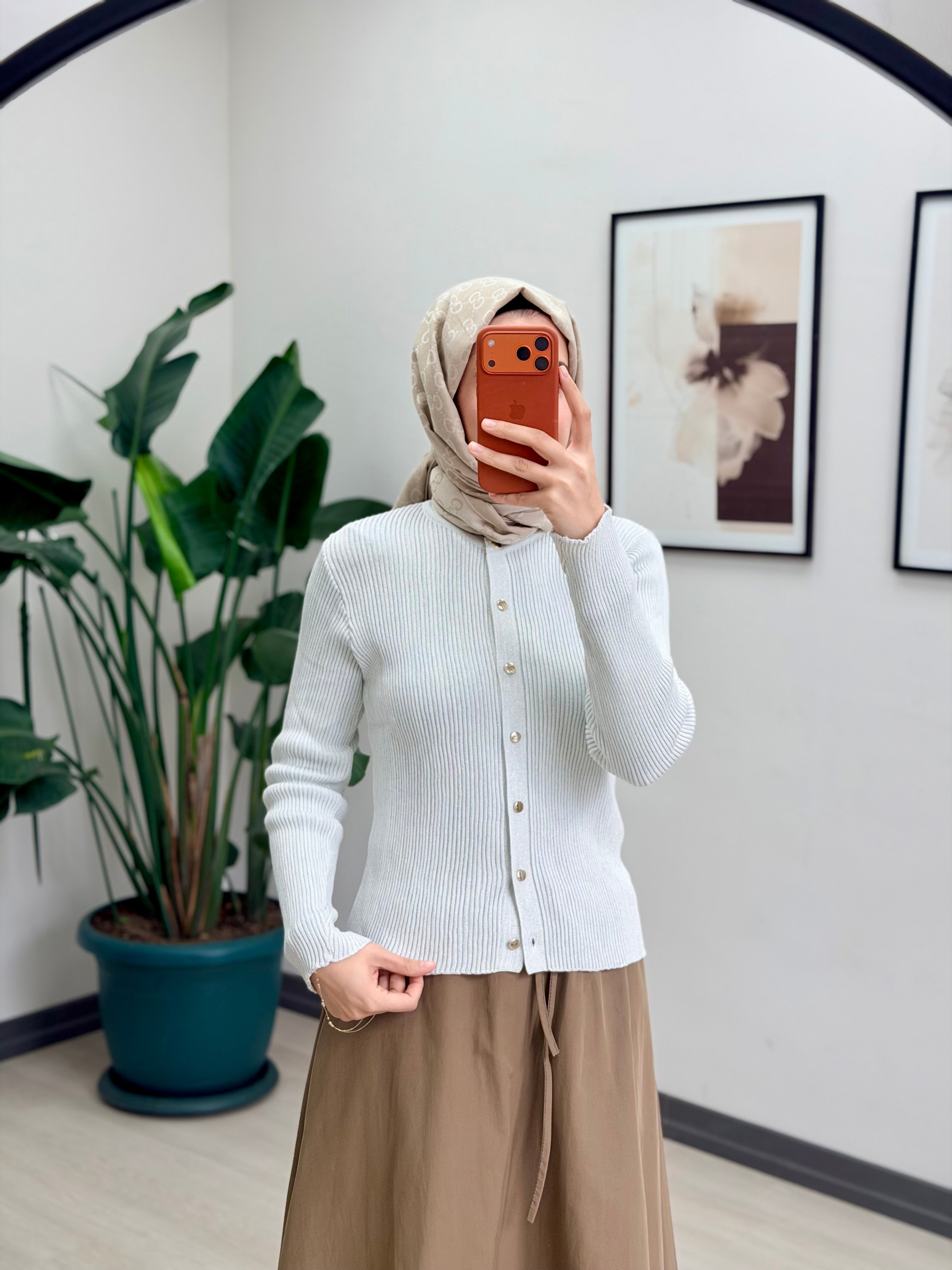 LİLYUM SİMLİ HIRKA EKRU